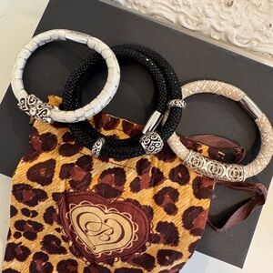 Brighton Set of 3 Woodstock Bracelets with rhinestones charms beads